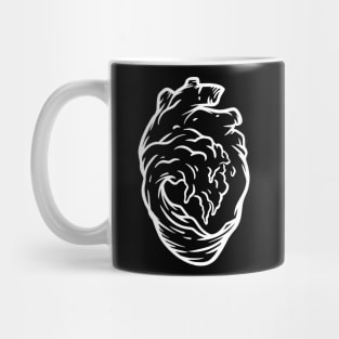 My Heart Is An Ocean - White on Black Mug